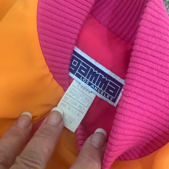 Vtg 90s Y2K Gamma of Los Angeles Colorblock Rave bright crop jacket & short XS - Picture 5 of 5